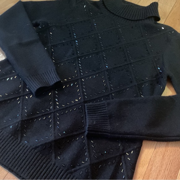 5 for $25 - Like new - Belldini Black Embellished Turtleneck Sweater - Small - Picture 7 of 16